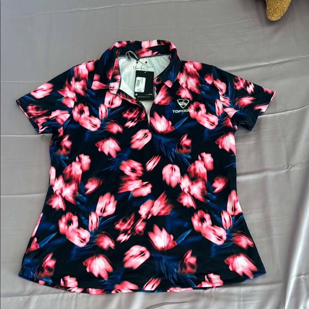 Floral golf polo shirt